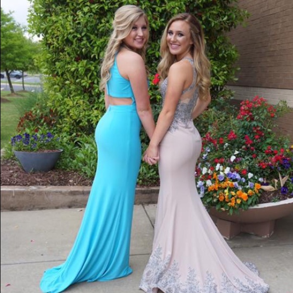 blue formal/prom dress WORN ONCE